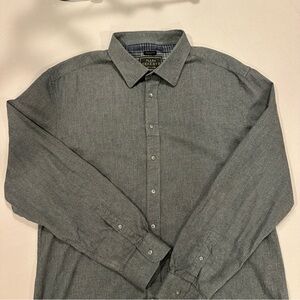 Jos A Bank Reserve Cotton Cashmere Shirt Mens 2XLT XXL Tall Gray Flip Cuff